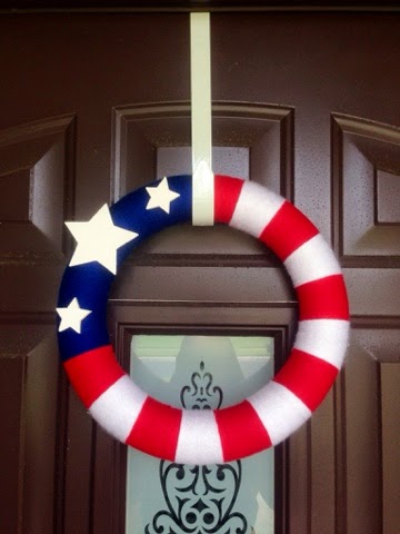 American Flag Yarn Wreath