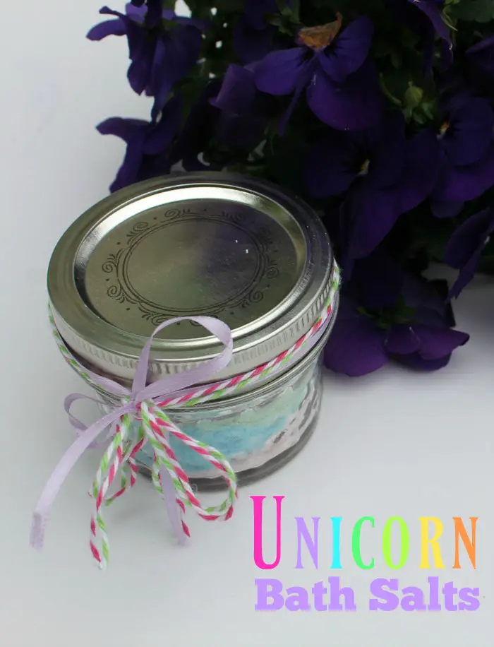 Unicorns are all the rage these days and these Unicorn Bath Salts are such an easy and festive DIY project, perfect for gift giving