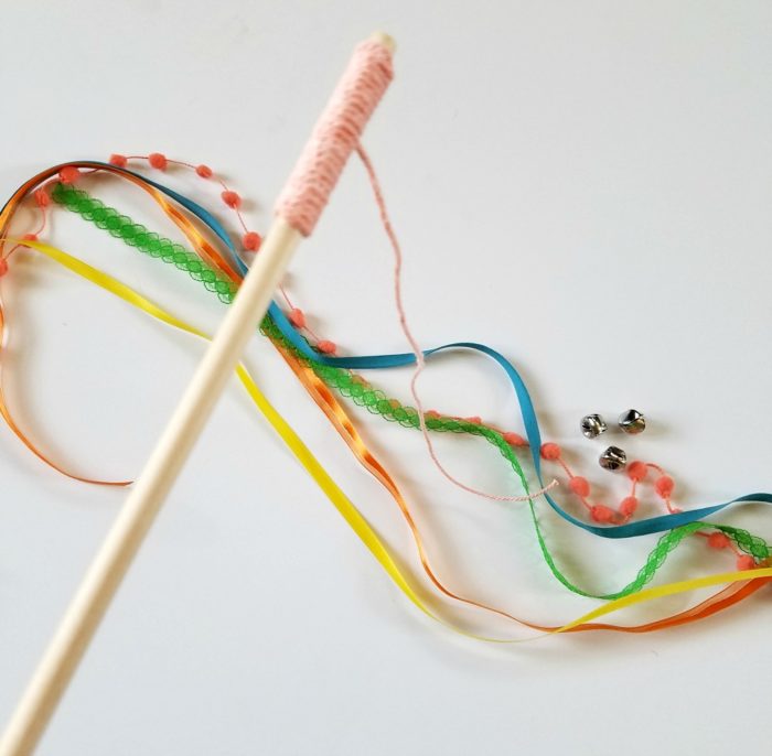 DIY Cat Ribbon Wand Toy