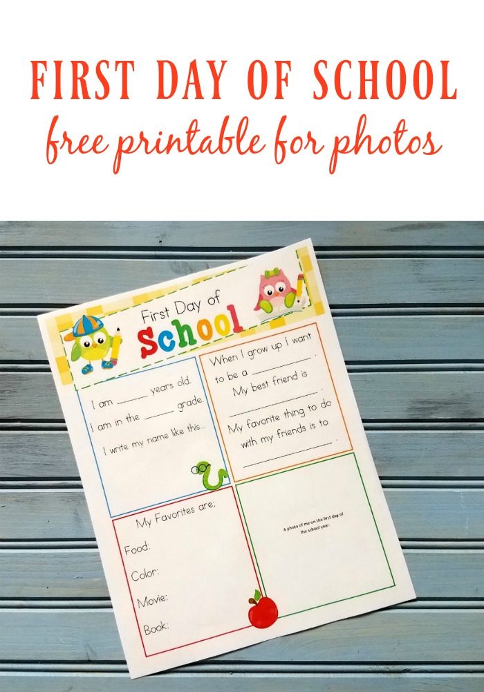 first day of school printable.