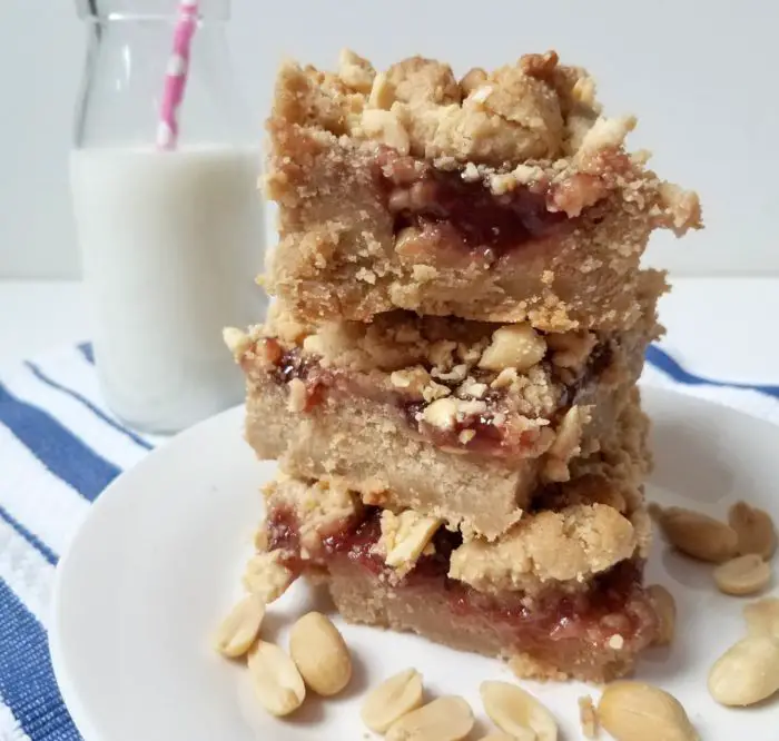 Peanut Butter & Strawberry Jelly Cookie Bars
