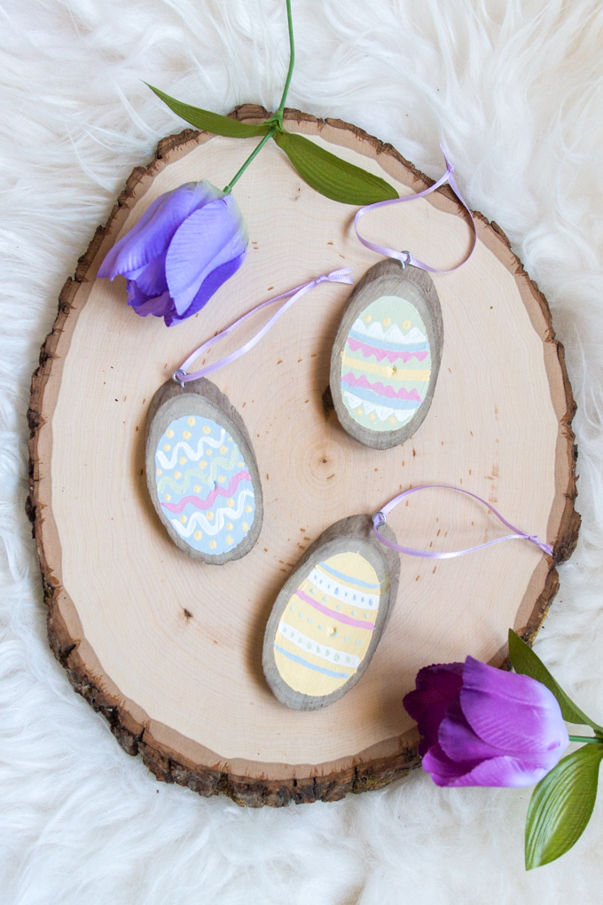 Easter DIY Painted Egg Wood Slices