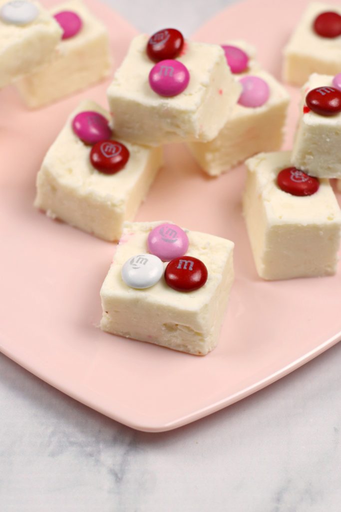 Foolproof Fudge with Marshmallow Cream – White Chocolate M&Ms