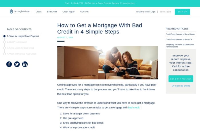 Home mortgage with bad credit