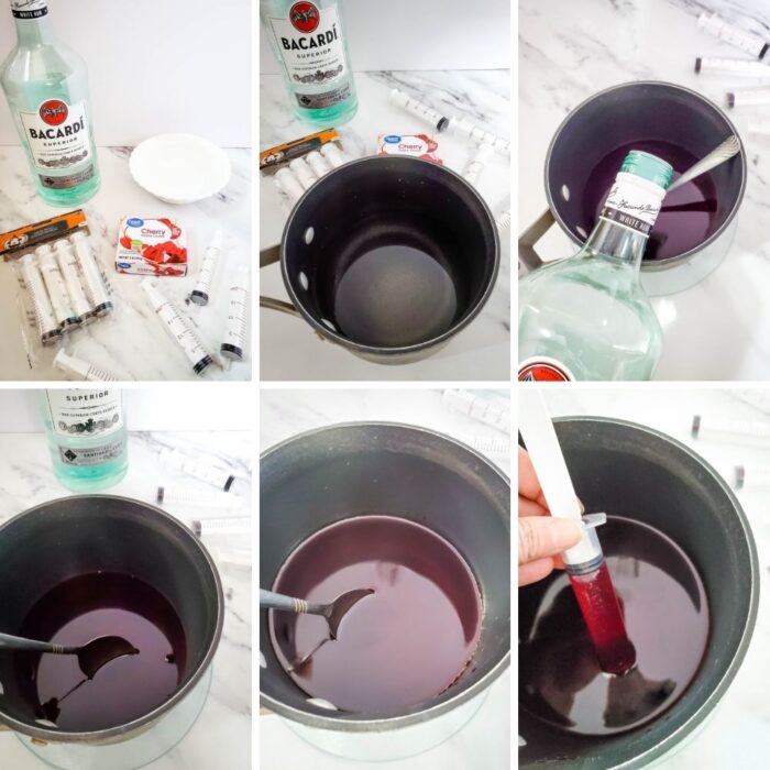 step by step process to make jello syringe shots