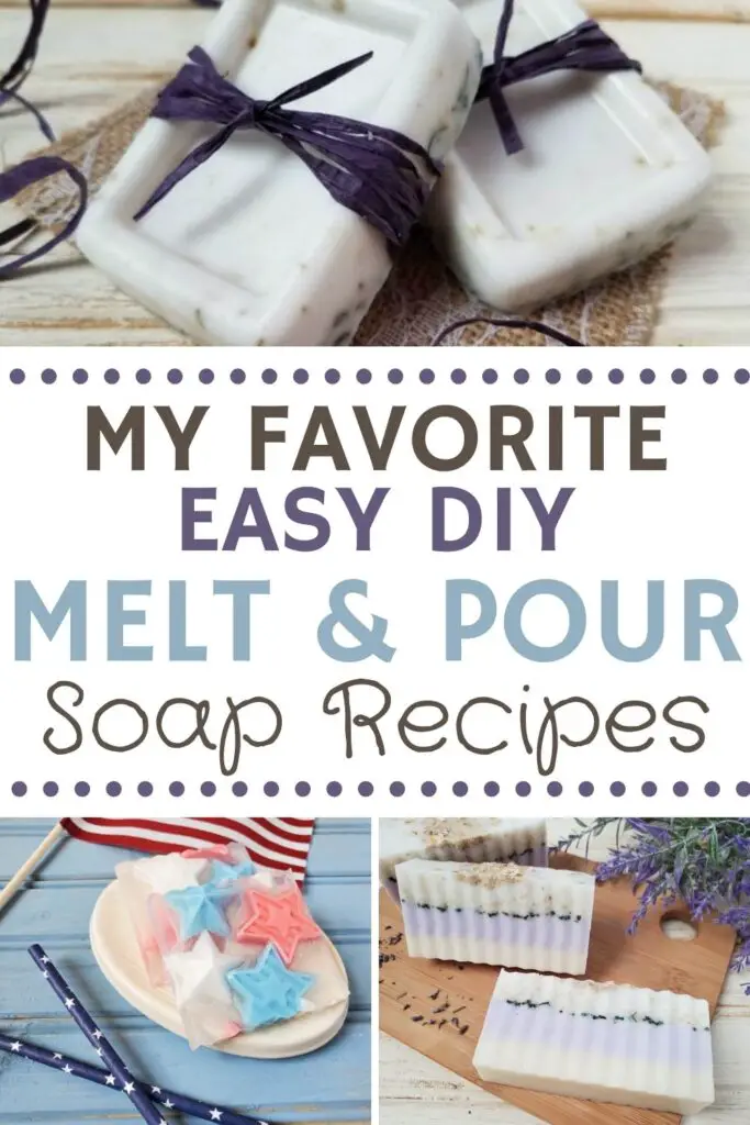 collage of melt and pour soap recipes