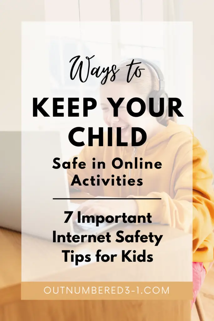 Internet Safety Tips for Kids - girl in yellow sweatshirt on computer